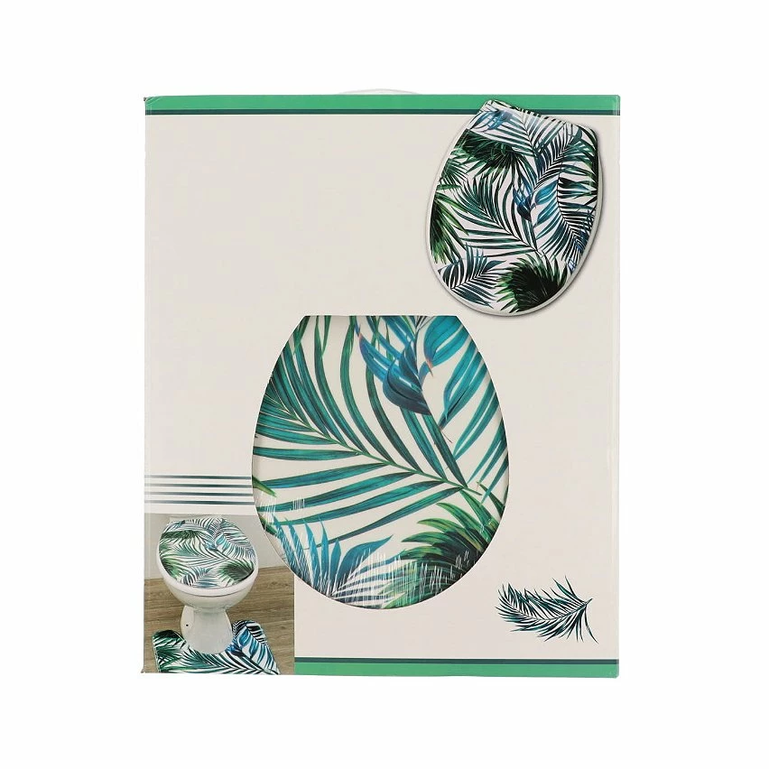 Acheter 🎁 Tendance Abattant WC en Thermodur déco Tropicale avec Kit de fixation 😀 – Image 2