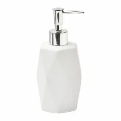 Offres 🌟 Tendance Distributeur à Savon ou lotion en grès Noir forme losange 330 ml ✨