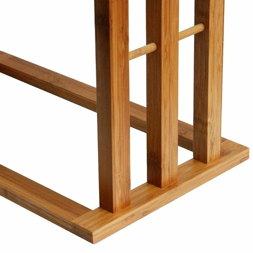 Sortie 💯 MSV Porte Serviettes Bambou 3 Barres Acier Inox & Bambou ❤️ – Image 3