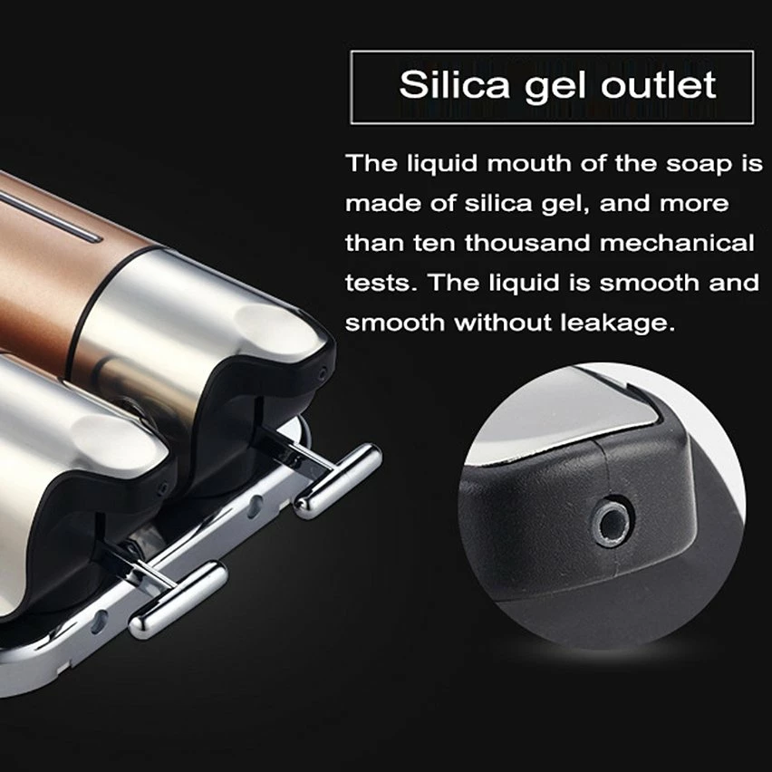 Sortie 👏 Distributeur Savon Liquide Acier Inoxydable Poussoir Double Réservoir 50Cl Doré YONIS 😉 – Image 5