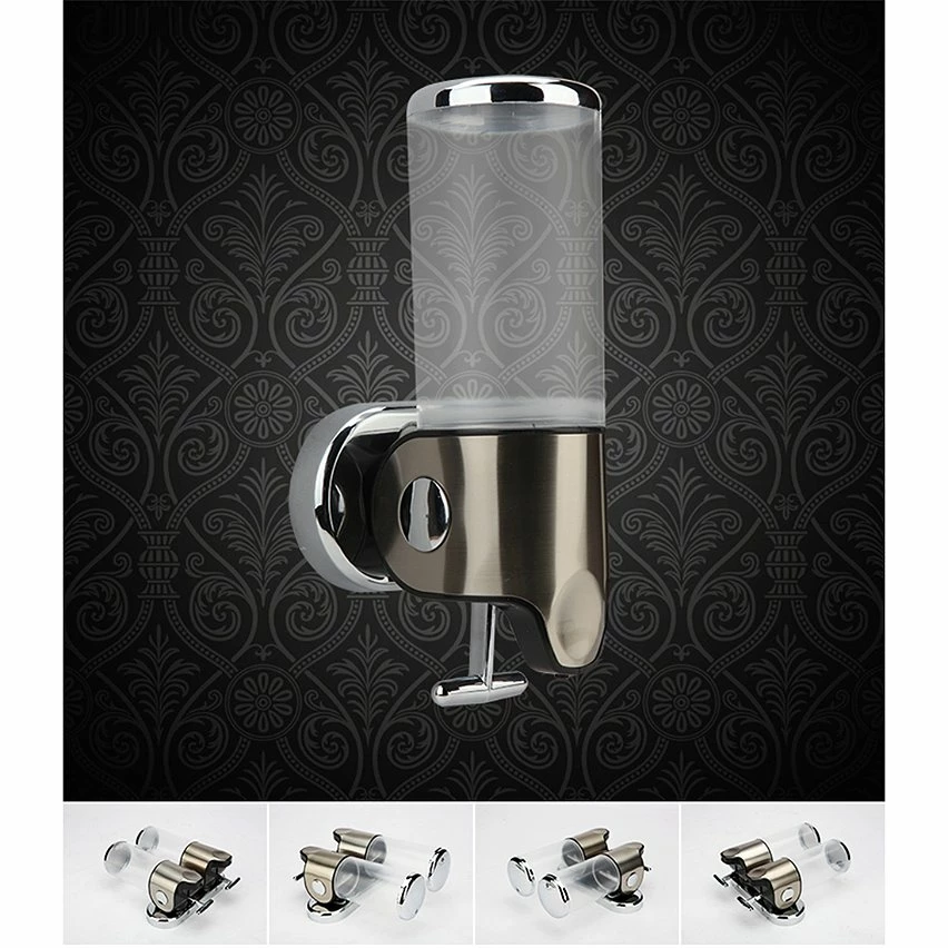 Promo ⌛ Distributeur Savon Liquide Inoxydable Poussoir Double Réservoir 50Cl Transparent YONIS ⌛ – Image 3