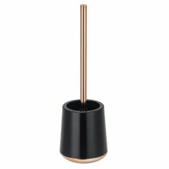 De gros 👍 MSV Brosse Wc avec support PS et PP cuivré LENA Noir 🤩