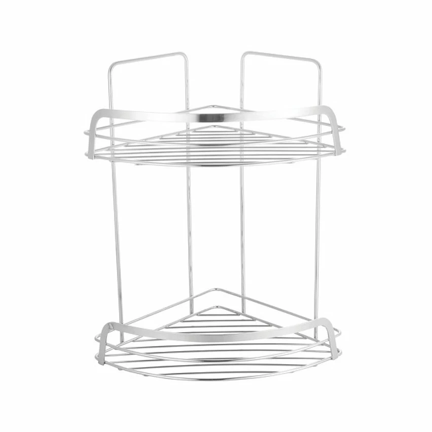 Meilleur prix 🥰 MSV Etagère d'angle de douche 2 niveaux à fixer RILEY Chromé 😉