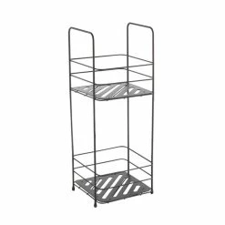 Remise ⌛ MSV Etagère 2 niveaux à poser KERY Acier Noir Mat 🔔