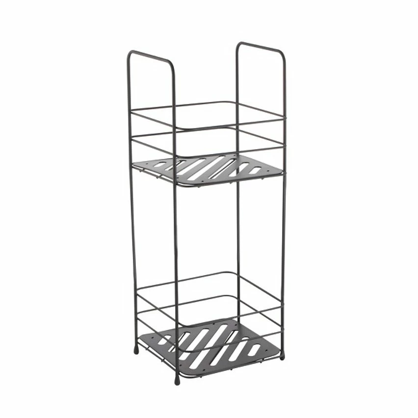 Remise ⌛ MSV Etagère 2 niveaux à poser KERY Acier Noir Mat 🔔