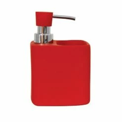 Meilleure affaire 😉 MSV Distributeur de savon & Porte éponge Céramique MALAGA Rouge ✔️