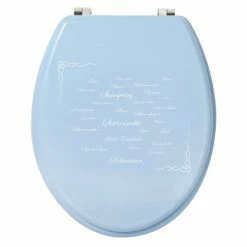 Meilleure vente 🤩 MSV Abattant WC MDF GRASSE Bleu - Charnières Inox ⭐