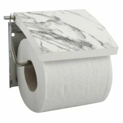 Grosses soldes 😉 MSV Porte Rouleau Papier Wc Mural TOSCANA MDF & Inox effet Marbre 🧨
