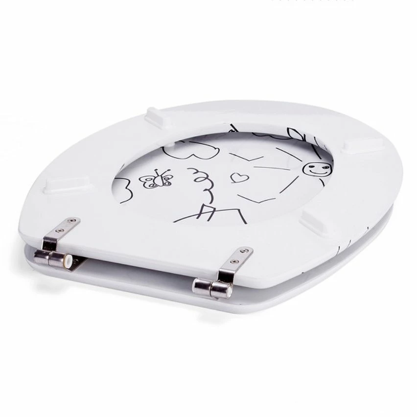 Top 10 🔔 MSV Abattant WC MDF JARDIN D'ENFANTS Noir & Blanc - Charnières Inox 🤩 – Image 3