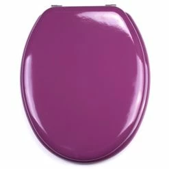 Meilleure vente ⭐ MSV Abattant WC MDF CLÉO Violet - Charnières Inox 😀