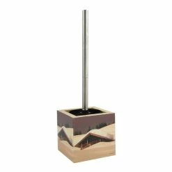 Grosses soldes 🎁 MSV Brosse Wc avec support MDF & Acier Inox Carré Cottage Sepia 🤩