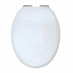 Grosses soldes 👍 MSV Abattant WC MDF Blanc - Charnières Zinc 👏