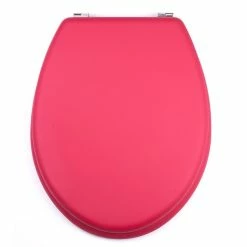 Tout neuf 🔔 MSV Abattant WC MDF Soft Touch Groseille - Charnières Inox 🔥