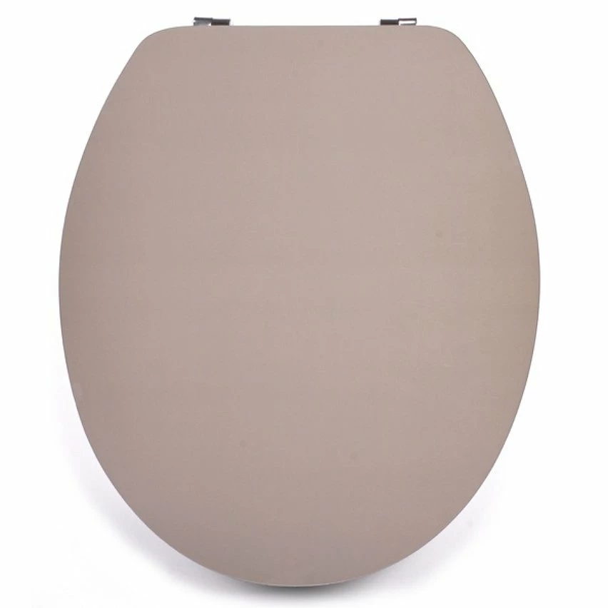 Grosses soldes ✔️ MSV Abattant WC MDF Finition Brillante Taupe - Charnières Inox 🧨