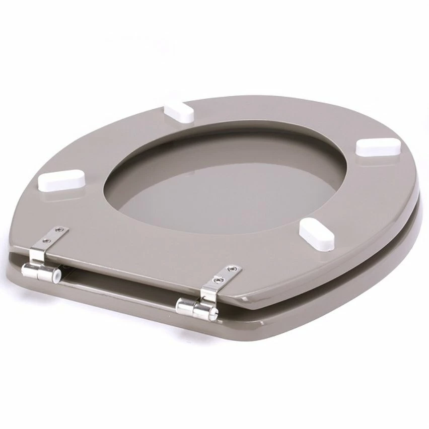 Grosses soldes ✔️ MSV Abattant WC MDF Finition Brillante Taupe - Charnières Inox 🧨 – Image 3