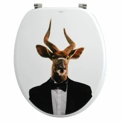 Promo ⌛ MSV Abattant WC MDF NYALA - Charnières Inox 😍