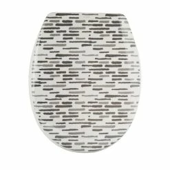 Nouveau 👍 MSV Abattant WC Thermo Dur LOFT Gris & Blanc - Charnières PS ✔️