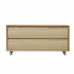 Acheter 🔔 Wilson Meuble 90 cm, 2 tiroirs, en chêne naturel - Léa 🎉