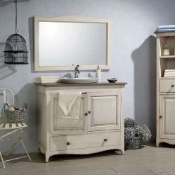 Grosses soldes 🥰 ByCA Miroir 140 cm en Acacia blanc vieilli - Garriguo 😀