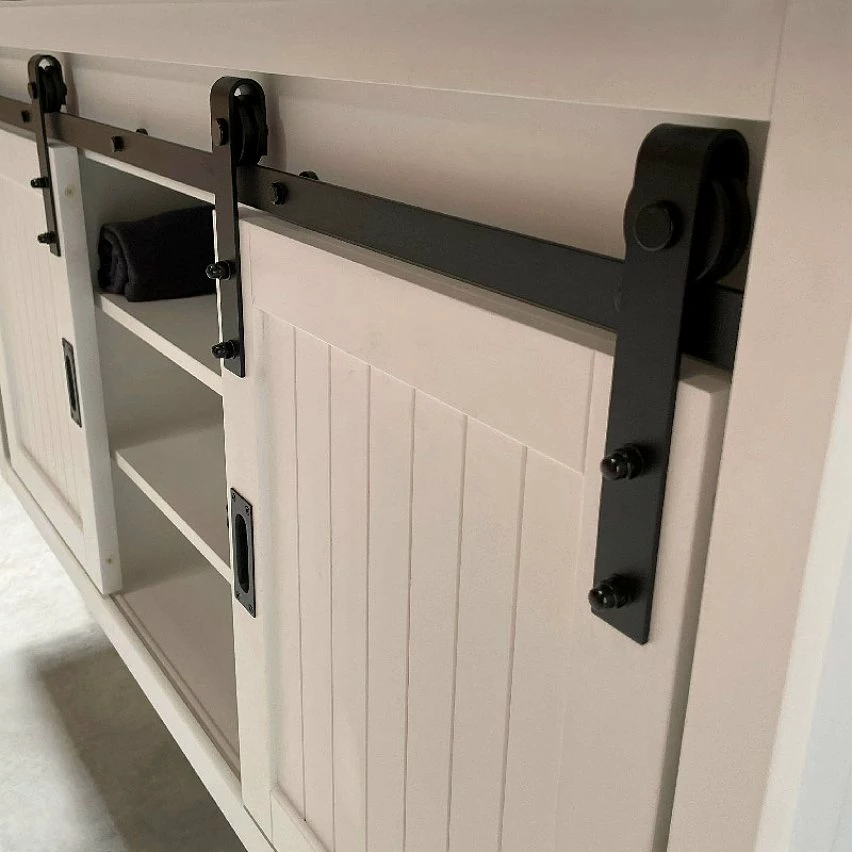 Grosses soldes 🧨 ByCA Ensemble meuble 123 cm blanc en bois et son miroir tablette - Authentica 🤩 – Image 5