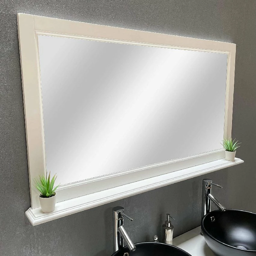 Grosses soldes 🧨 ByCA Ensemble meuble 123 cm blanc en bois et son miroir tablette - Authentica 🤩 – Image 6