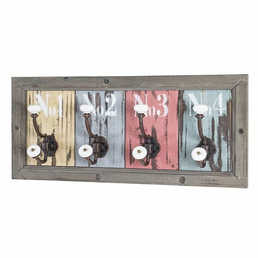 Meilleur prix 🧨 Paris prix Patère Murale 4 Crochets "Optique" 48cm Multicolore 😍