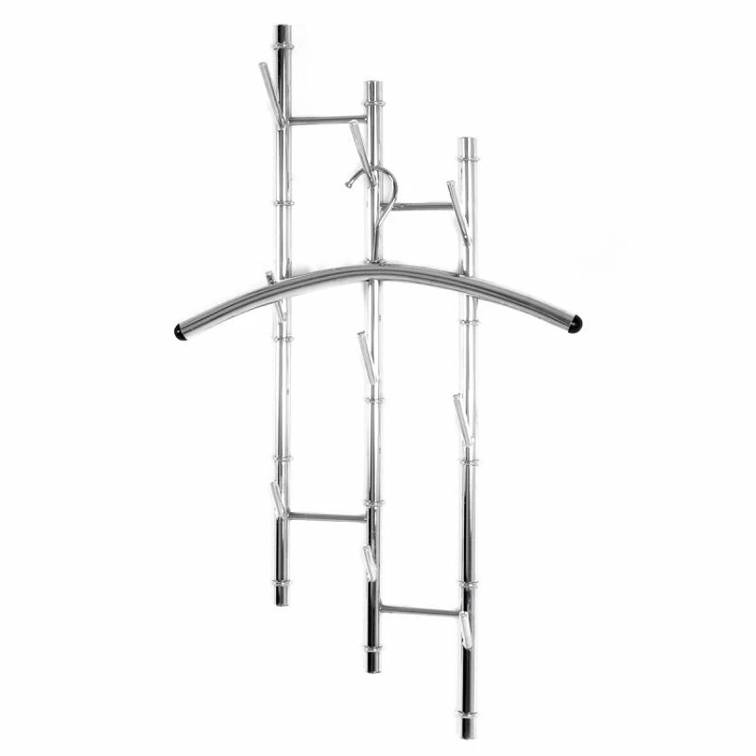 De gros 🔥 Paris prix Patère Murale 9 Crochets "Danna" 80cm Argent 🔔