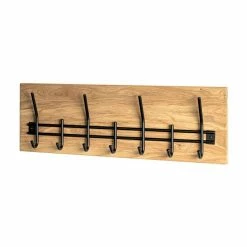 Meilleure vente ❤️ Paris prix Patère Murale 7 Crochets "Azert" 60cm Chêne 👍