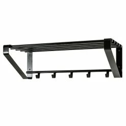 Offres 🎁 Paris prix Patère Murale 5 Crochets "Étagère" 65cm Noir 👍