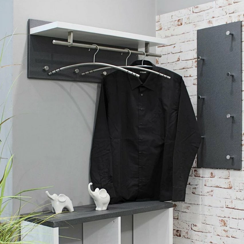 Le moins cher 😉 Paris prix Patère Murale 7 Crochets Déco "Granit" 80cm Gris 😉 – Image 3