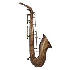 Bon marché 🧨 Paris prix Patère Murale Vintage "Saxophone" 69cm Marron 💯