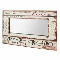 Meilleure affaire 🧨 Paris prix Patère Murale 4 Crochets & Miroir "Love" 80cm Blanc 🥰