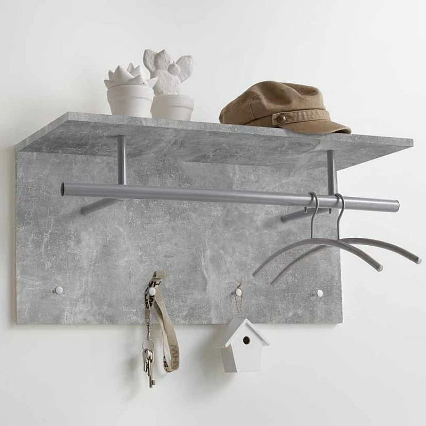 Remise 👍 Paris prix Patère Murale "4 Crochets" 72cm Gris 😉