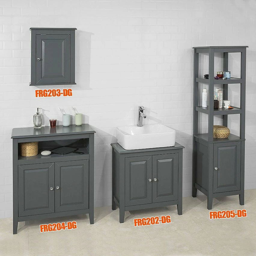 Offres ⌛ SoBuy® FRG205-DG Meuble Colonne de Salle de Bain Armoire Toilette Haute 🌟 – Image 4