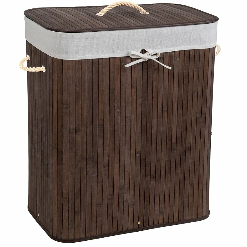 Le moins cher 🛒 Tectake Panier à linge bambou rectangulaire - 100 L 👍 – Image 11