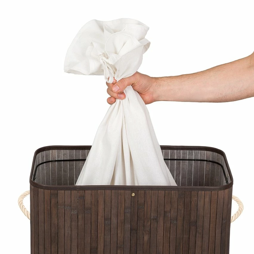 Le moins cher 🛒 Tectake Panier à linge bambou rectangulaire - 100 L 👍 – Image 14