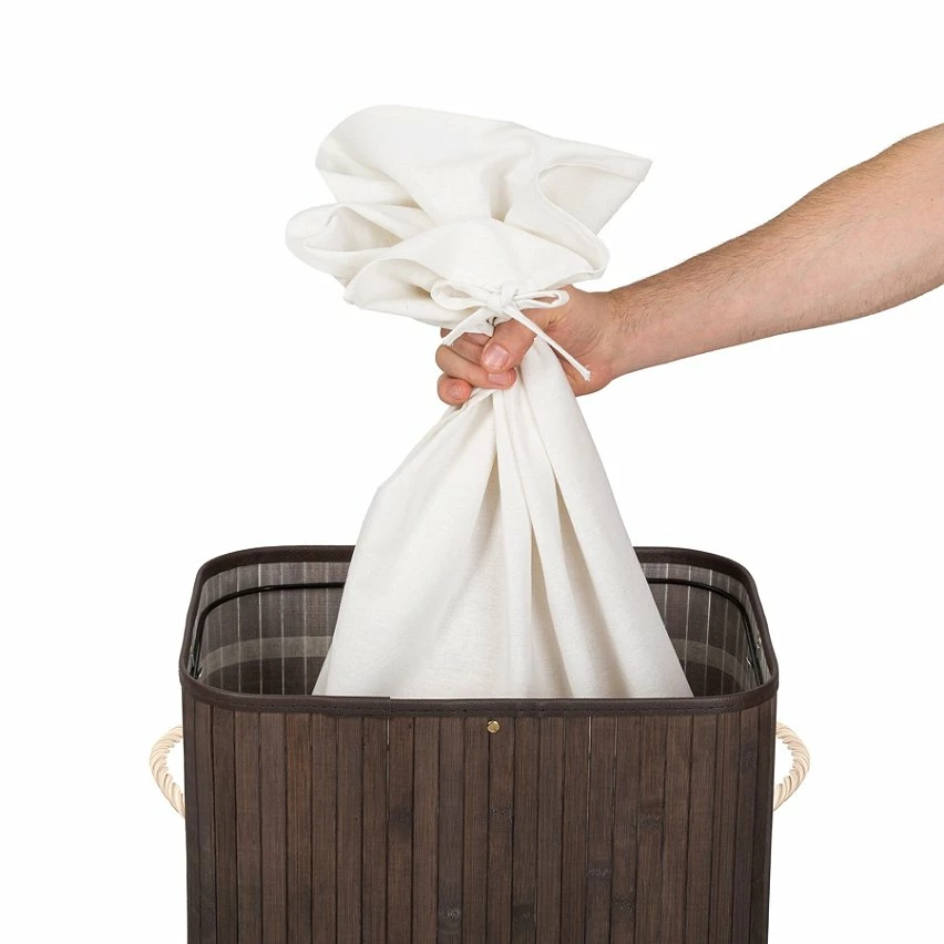 Le moins cher 🛒 Tectake Panier à linge bambou rectangulaire - 100 L 👍 – Image 19