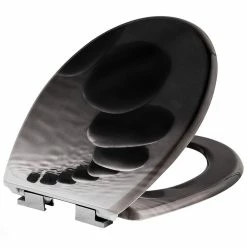 Acheter 🤩 Tectake Abattant WC - noir ⌛