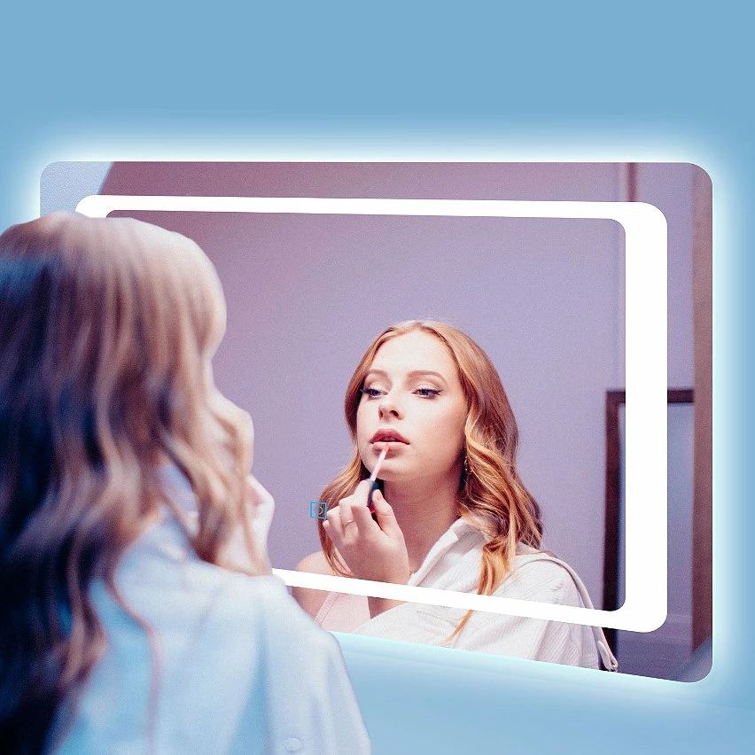 Meilleure vente đ AICA Sanitaire Miroir rectangulaire de salle de bains de miroir de LED de contact anti-buĂ©e, 120*4*70cm â â Image 5