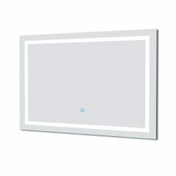 Meilleure affaire 🛒 AICA Sanitaire Miroir antibuée avec interrupteur tactile + commande unique + lumière blanche 6000k + 110 x 4 x 70 cm (L x P x H) 😍