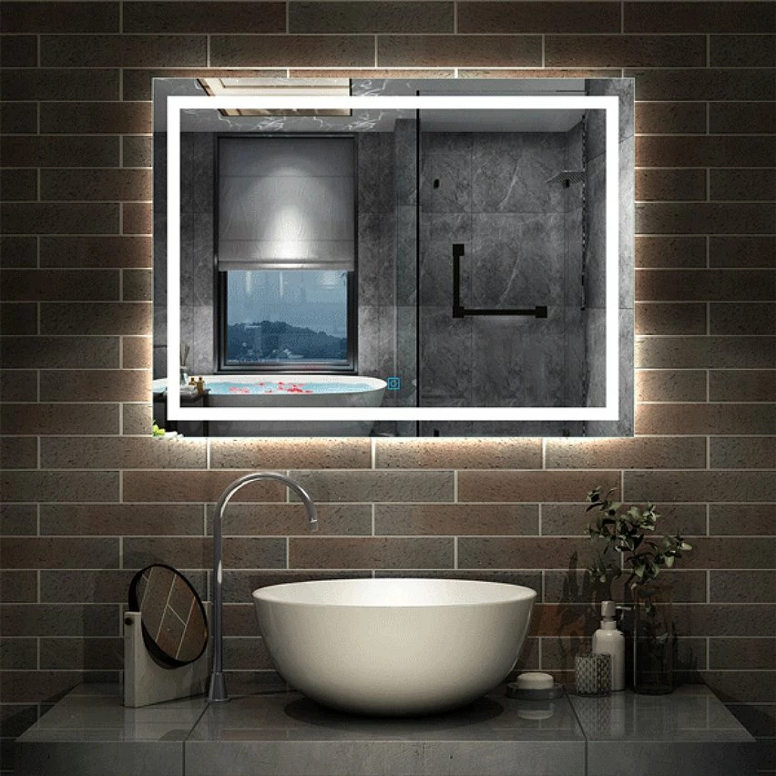 Acheter 🤩 AICA Sanitaire Miroir antibuée avec interrupteur tactile + commande unique + lumière blanche 6000k + 90 x 4 x 60 cm (L x P x H) 😀 – Image 2