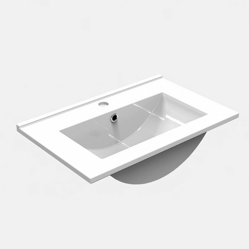 Meilleur prix 🎁 AICA Sanitaire meuble sous vasque couleur blanc avec deux tiroirs , lavabo leger en céramique 🤩 – Image 5
