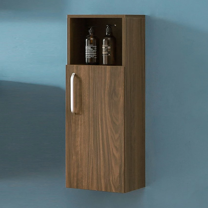 De gros 💯 AICA Sanitaire armoire de rangement noyer avec une niche ouvert + une porte 30 x 26,8 x 85 cm 🌟 – Image 3