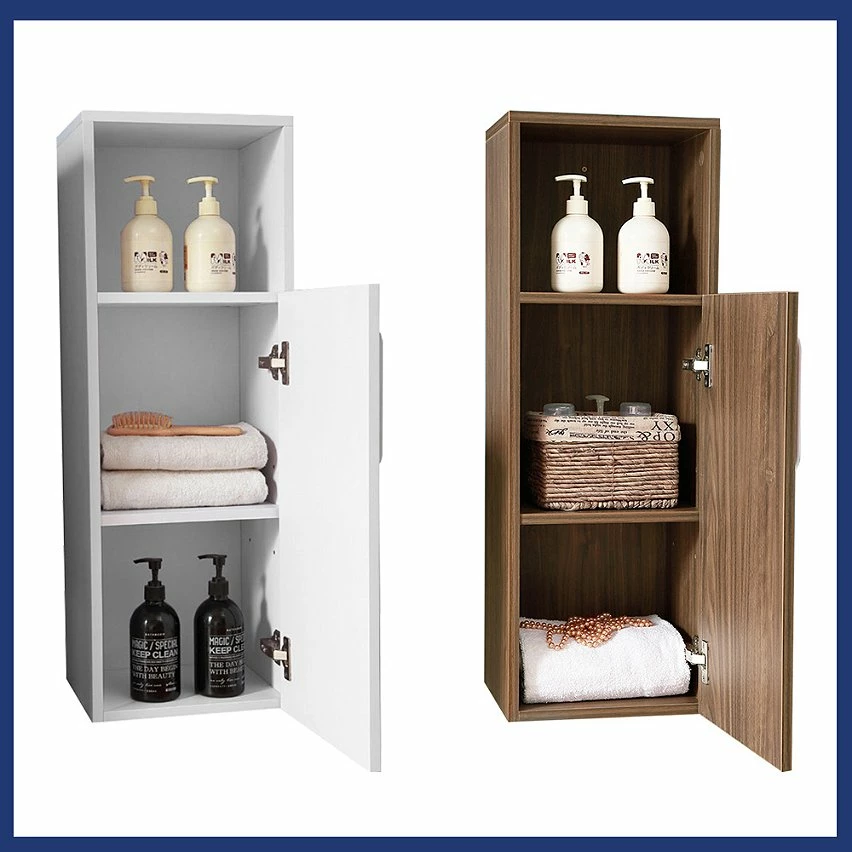 De gros 💯 AICA Sanitaire armoire de rangement noyer avec une niche ouvert + une porte 30 x 26,8 x 85 cm 🌟 – Image 4
