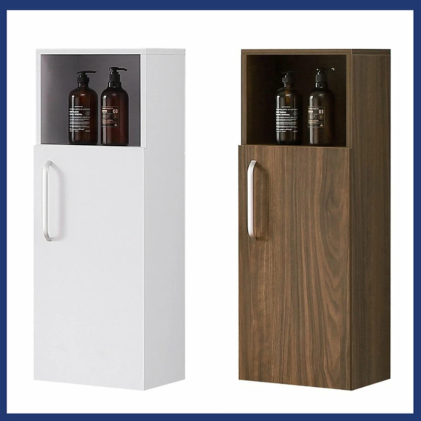 De gros 💯 AICA Sanitaire armoire de rangement noyer avec une niche ouvert + une porte 30 x 26,8 x 85 cm 🌟 – Image 5