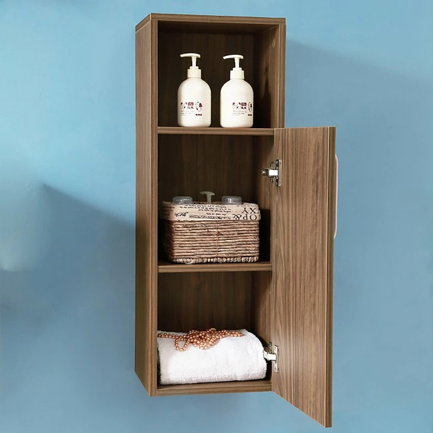 De gros 💯 AICA Sanitaire armoire de rangement noyer avec une niche ouvert + une porte 30 x 26,8 x 85 cm 🌟 – Image 7