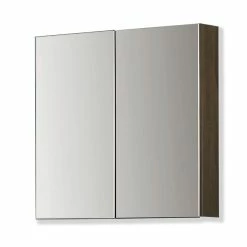 Nouveau 🔥 AICA Sanitaire meuble haute couleur noyer avec miroir, miroir de salle de bain avec placard derrière 🔔