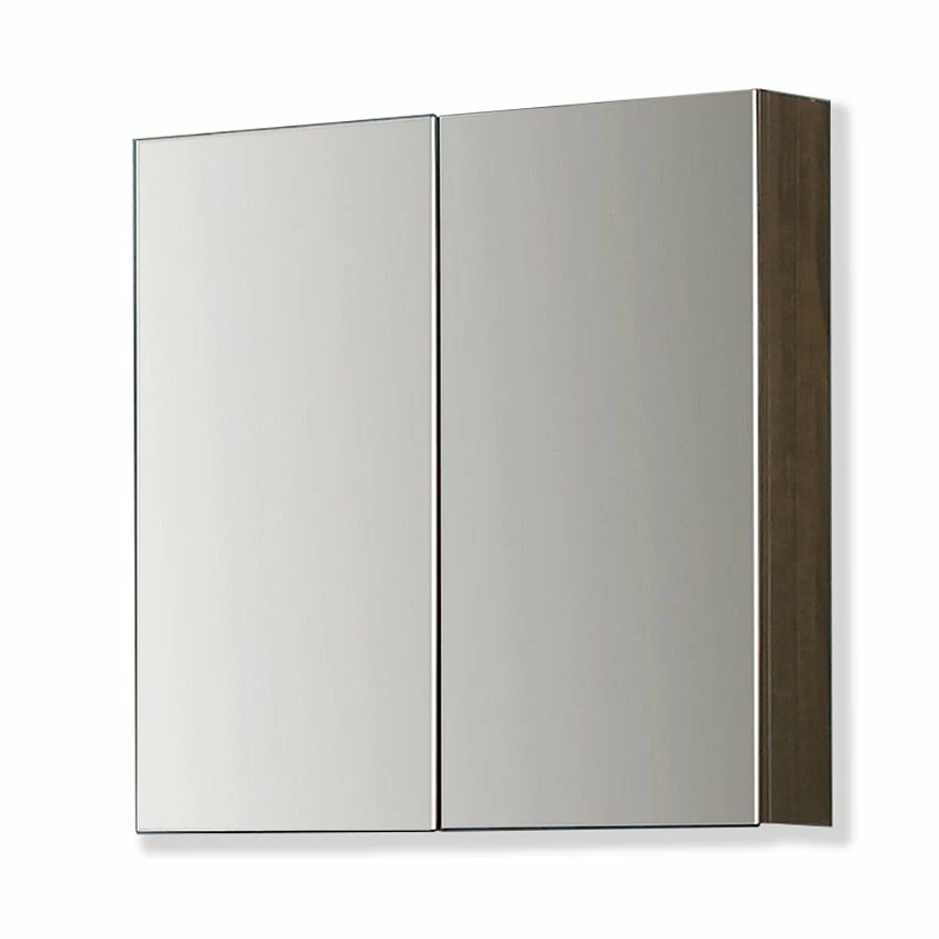 Nouveau 🔥 AICA Sanitaire meuble haute couleur noyer avec miroir, miroir de salle de bain avec placard derrière 🔔