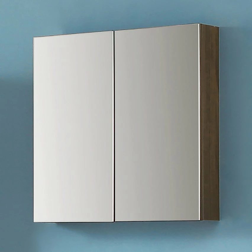 Nouveau 🔥 AICA Sanitaire meuble haute couleur noyer avec miroir, miroir de salle de bain avec placard derrière 🔔 – Image 3