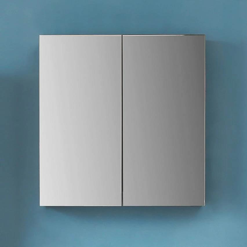 Nouveau 🔥 AICA Sanitaire meuble haute couleur noyer avec miroir, miroir de salle de bain avec placard derrière 🔔 – Image 4